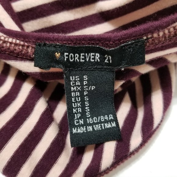 Forever 21 bodysuit Small striped sleeveless strappy caged back ruched bust - Picture 12 of 13